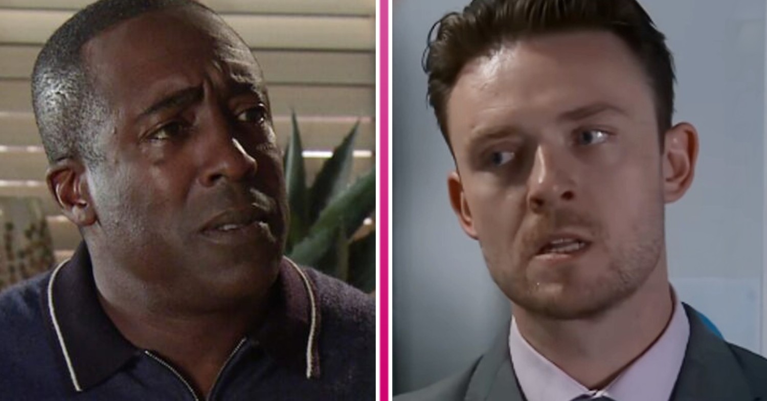 Ronnie and Joel serious in Coronation Street