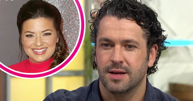 Shayne Ward and his fiancee smiling