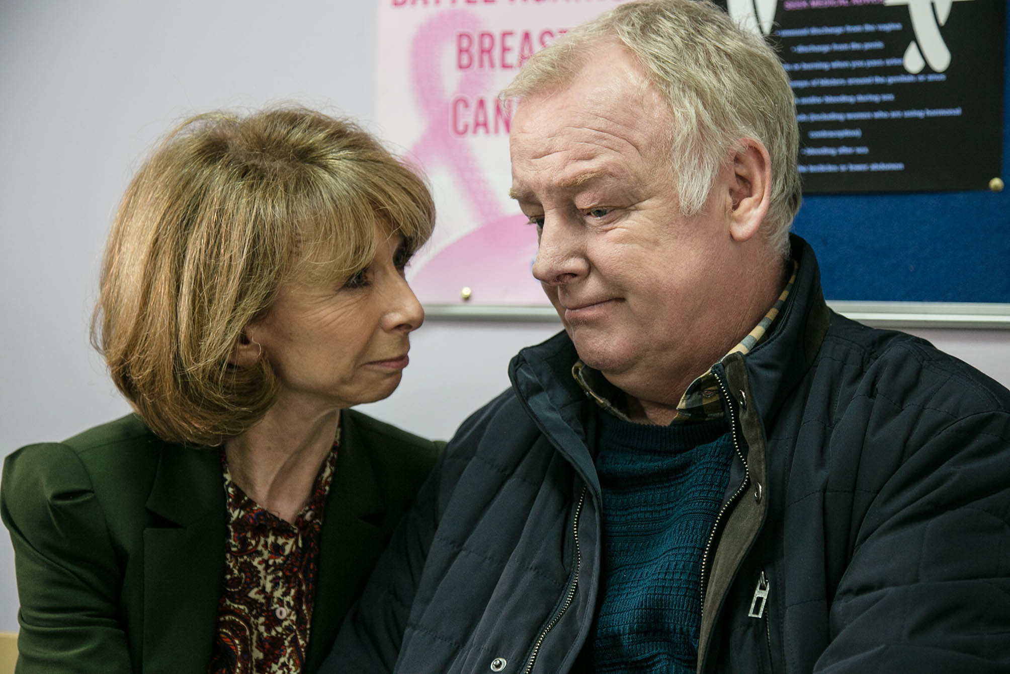 Corrie's Gail and Michael are talking at the hospital