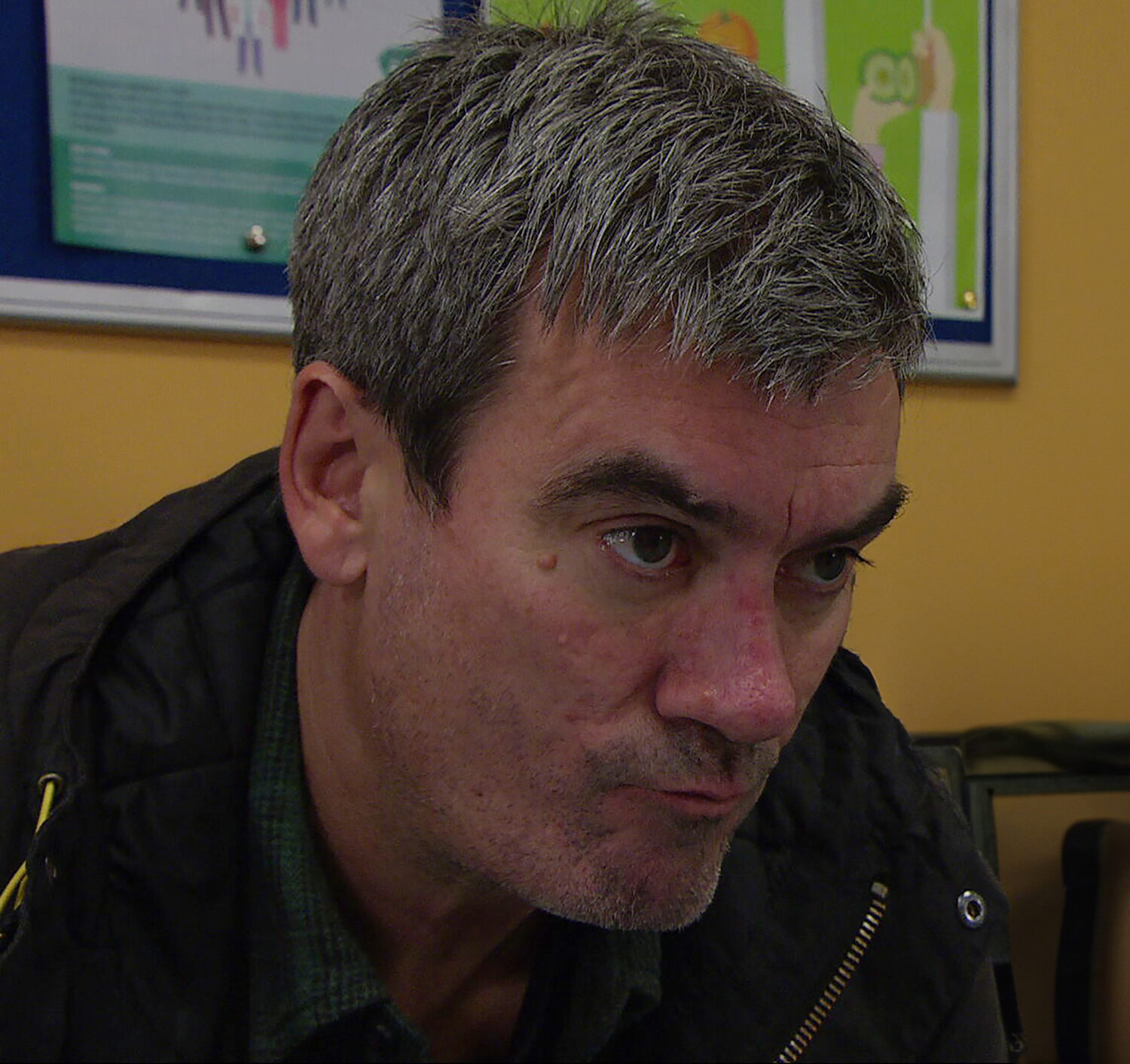Cain is serious on Emmerdale