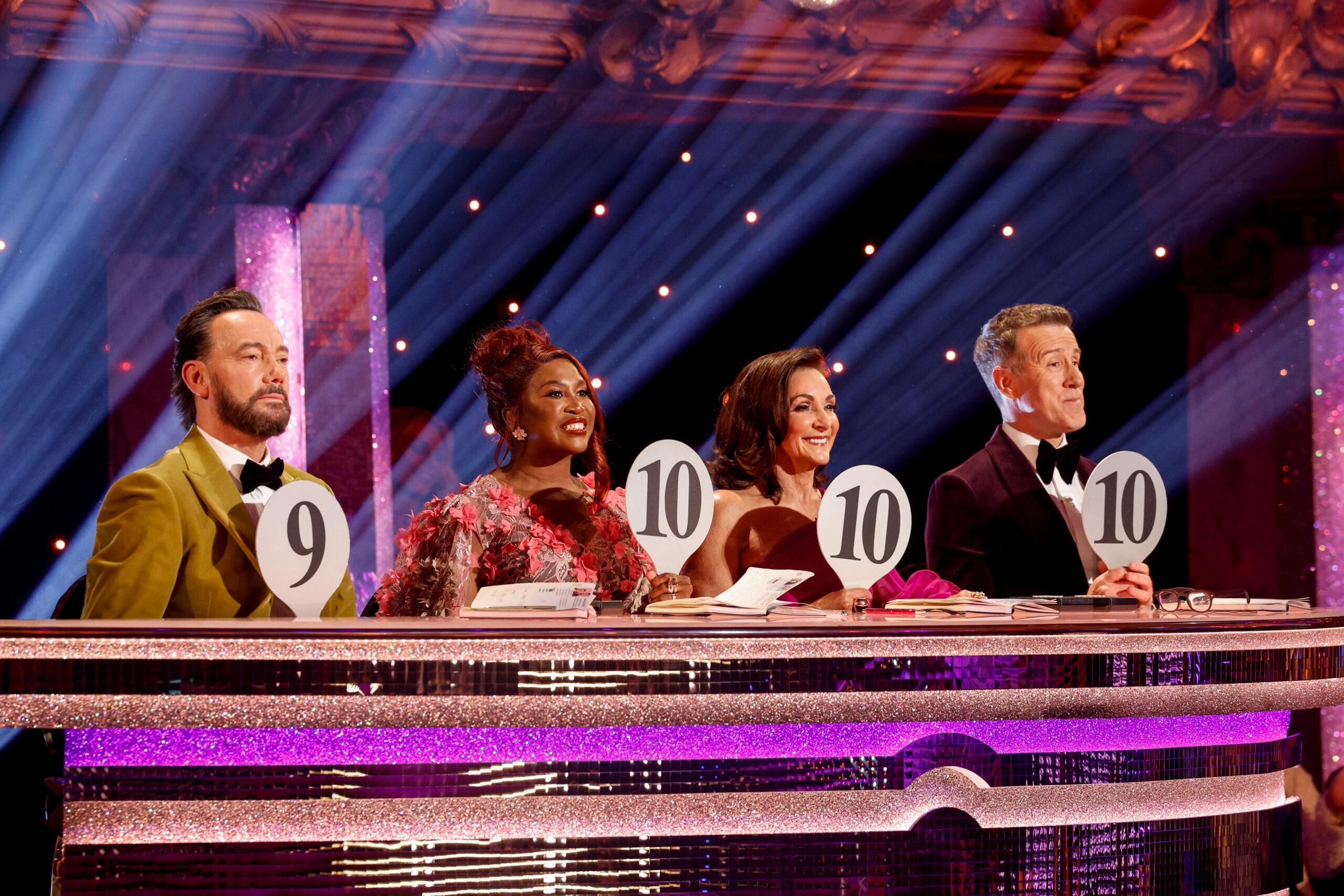 The Strictly judges holding their scoring paddles