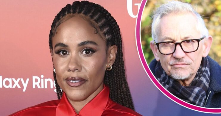 Alex Scott posing at event and Gary Lineker looks downcast on outing