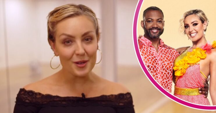 Amy Dowden in Strictly rehearsals and with JB Gill in promo pic