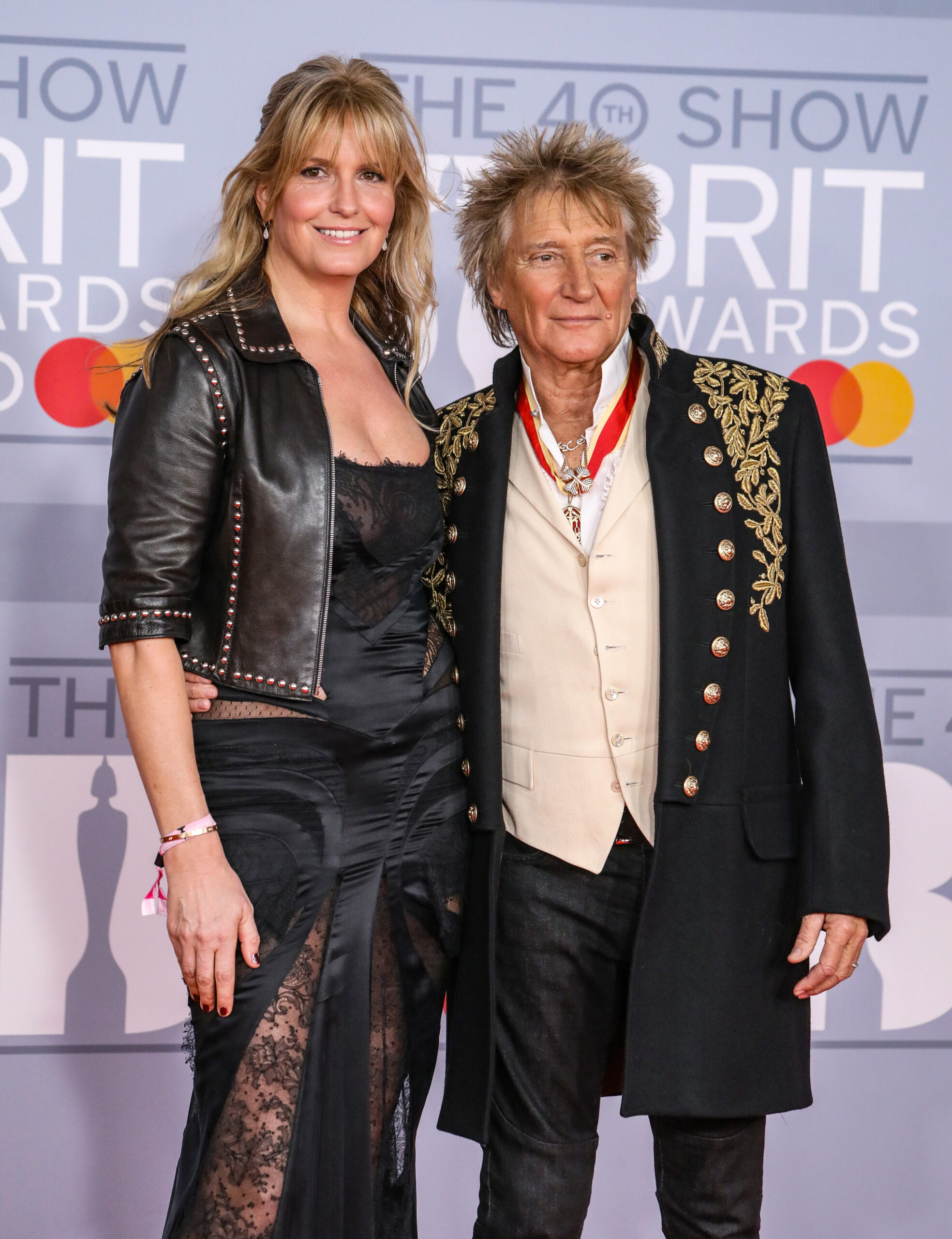 Penny Lancaster and Rod Stewart on the red carpet