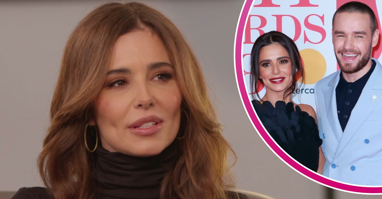 Cheryl Tweedy speaking to camera and inset with Liam Payne