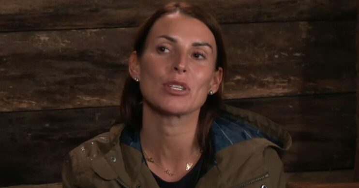 Coleen Rooney talking in the Bush Telegraph on I'm A Celebrity
