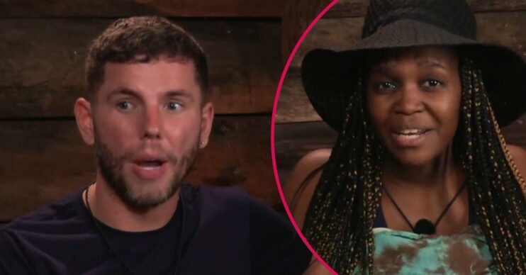ED! composite of Dean McCullough and Oti Mabuse in Bush Telegraph on I'm A Celebrity