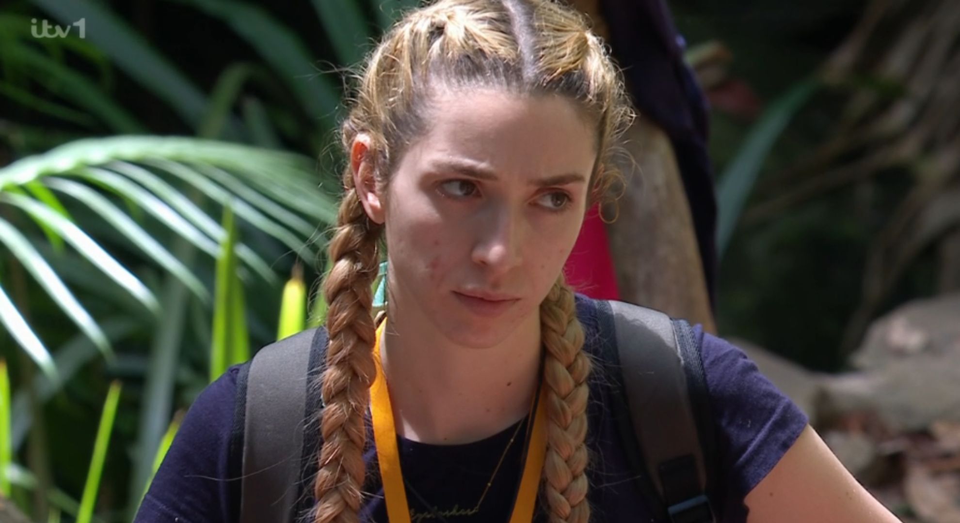 GK Barry frowning in camp on I'm A Celebrity