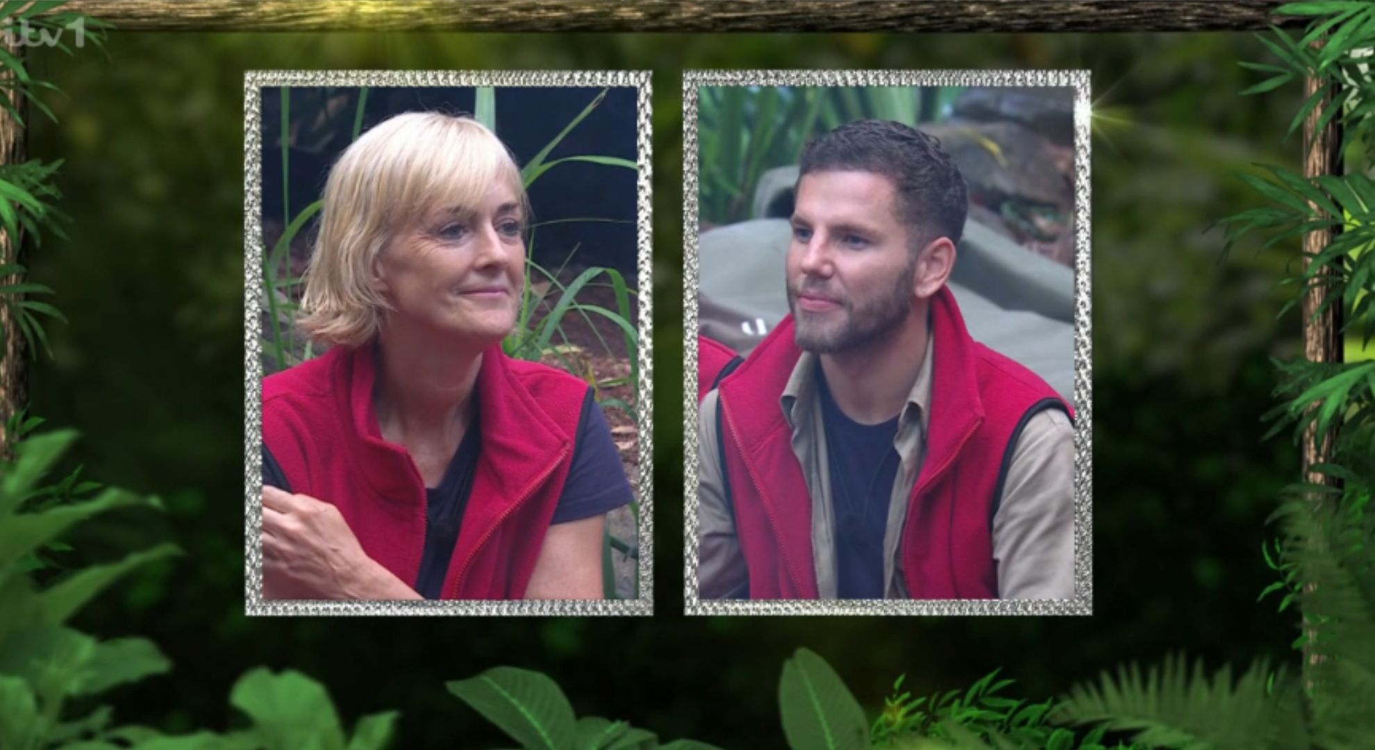 Jane Moore and Dean McCullough during I'm A Celebrity vote off