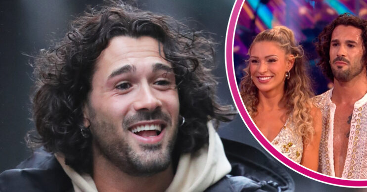 Graziano Di Prima smiling in a warm winter jacket, with an image overlaid of him and his former dance partner Zara