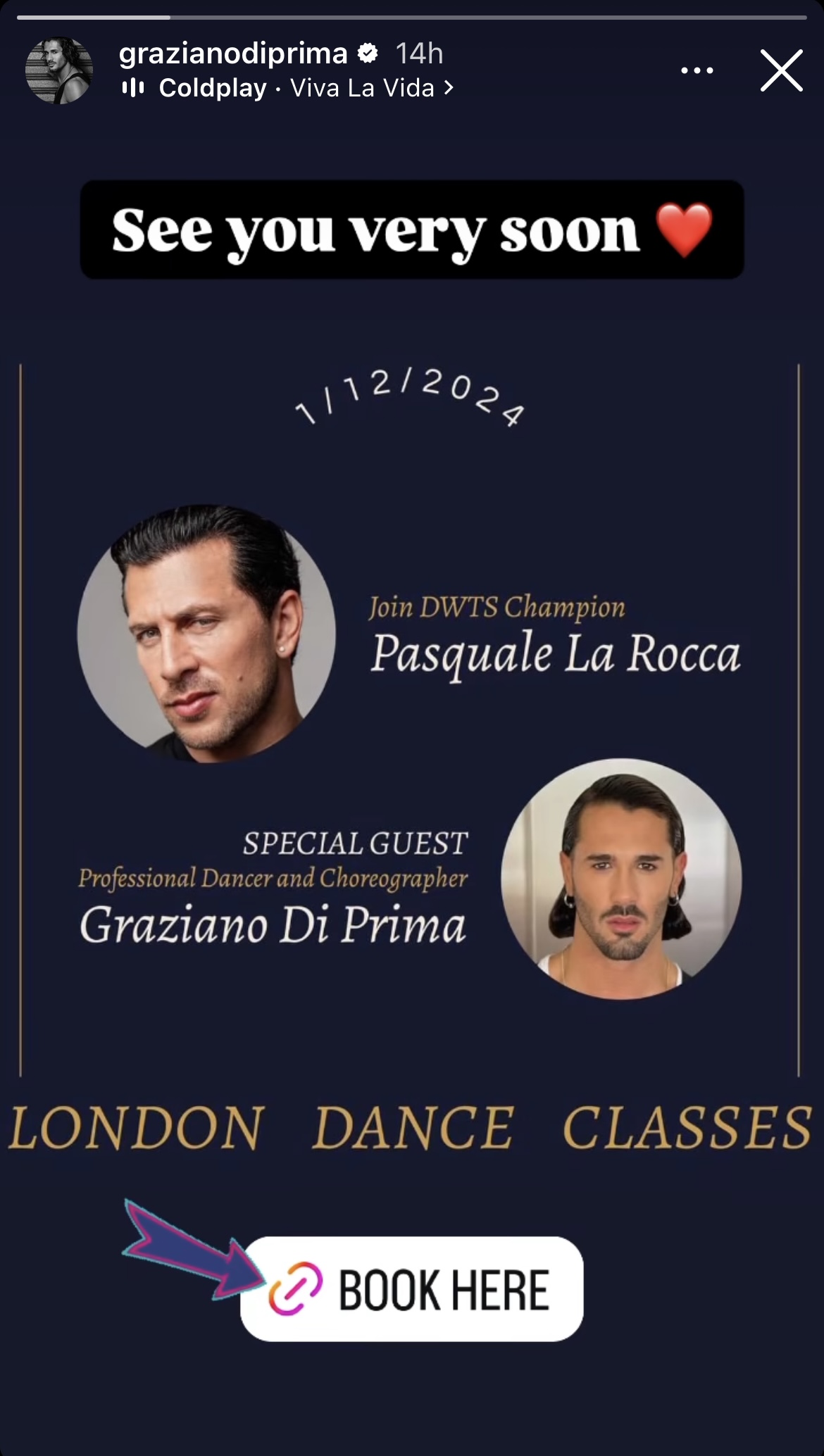 Graziano Di Prima Instagram Story