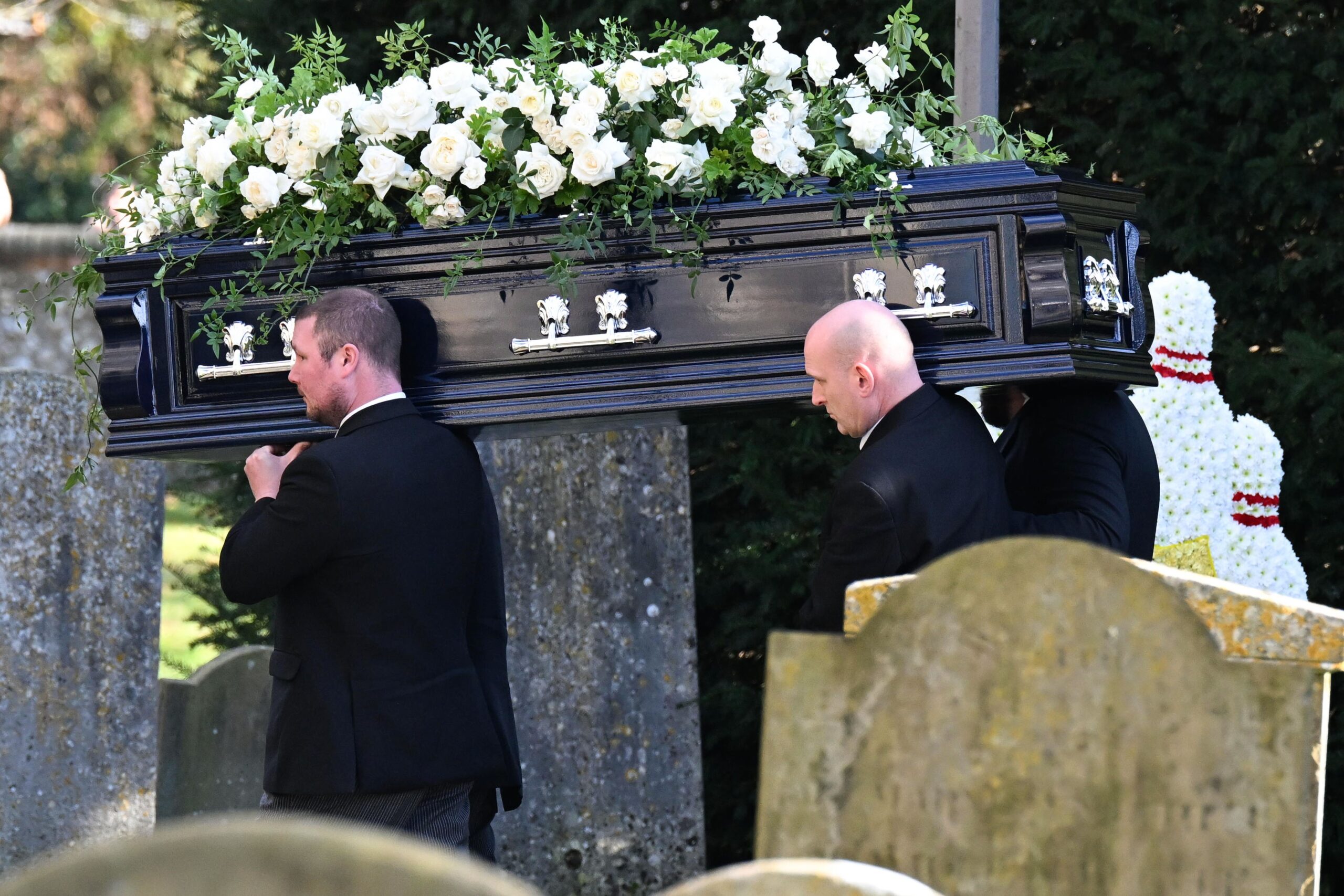 Liam Payne's coffin being carried into funeral service