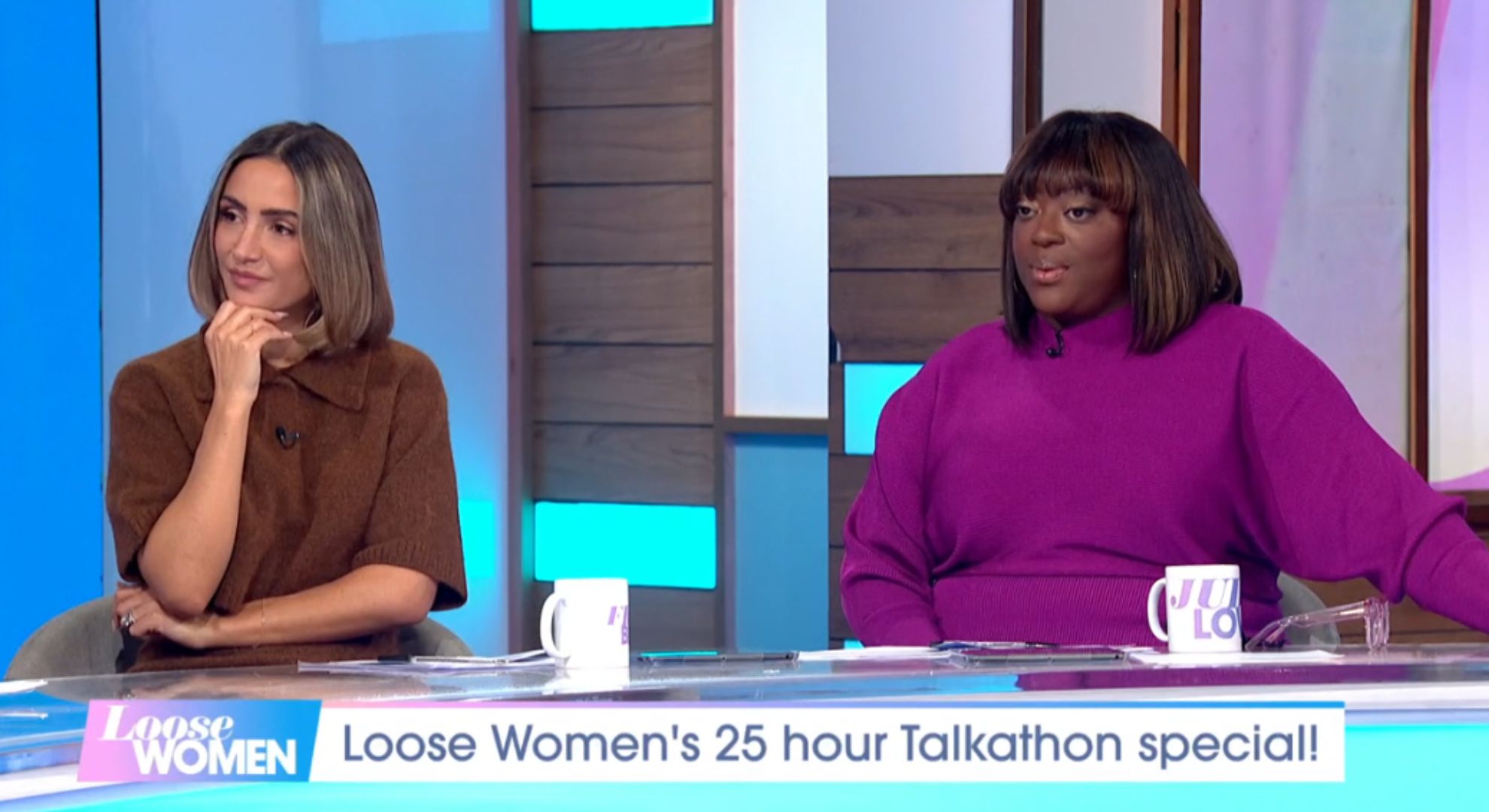 Frankie Bridge and Judi Love on Loose Women today