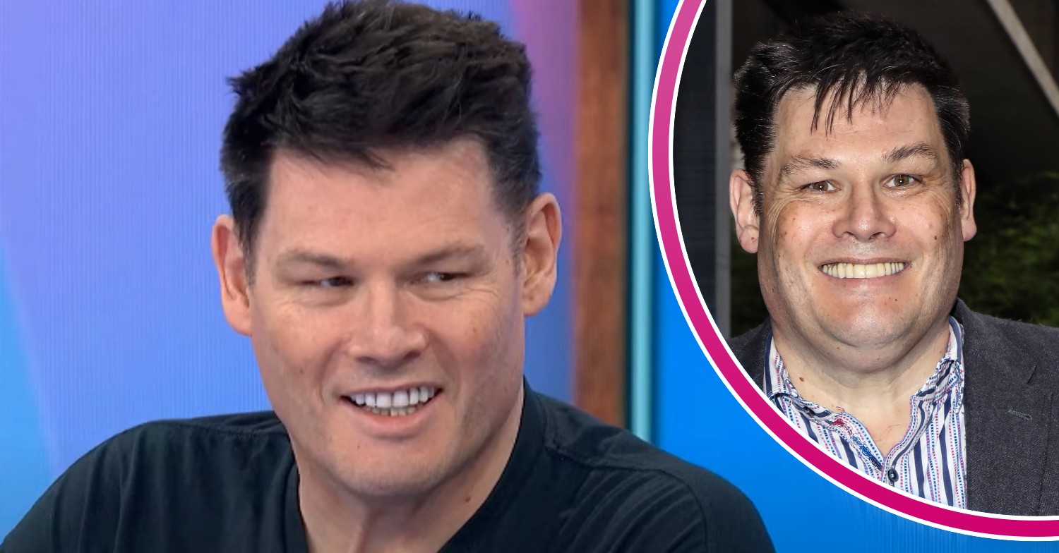 ED composite of Mark Labbett smiling on Loose Women and smiling in 2019 at showbiz event