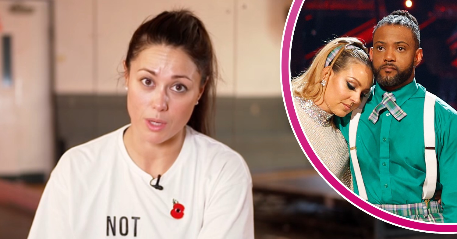 Sam Quek speaking in Strictly rehearsals and Amy Dowden leaning on JB Gill in dance-off