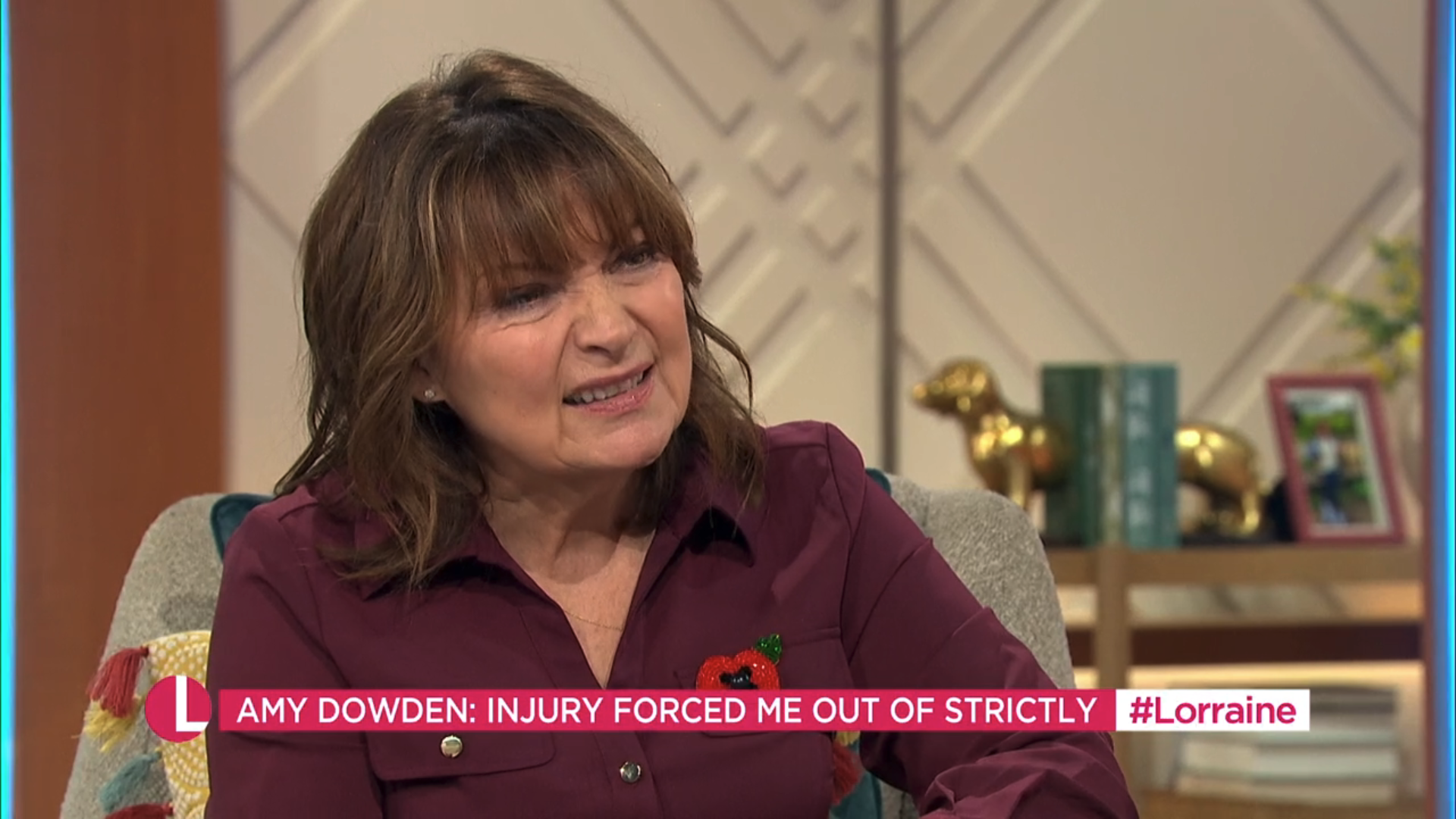 Lorraine Kelly presenting her ITV show today