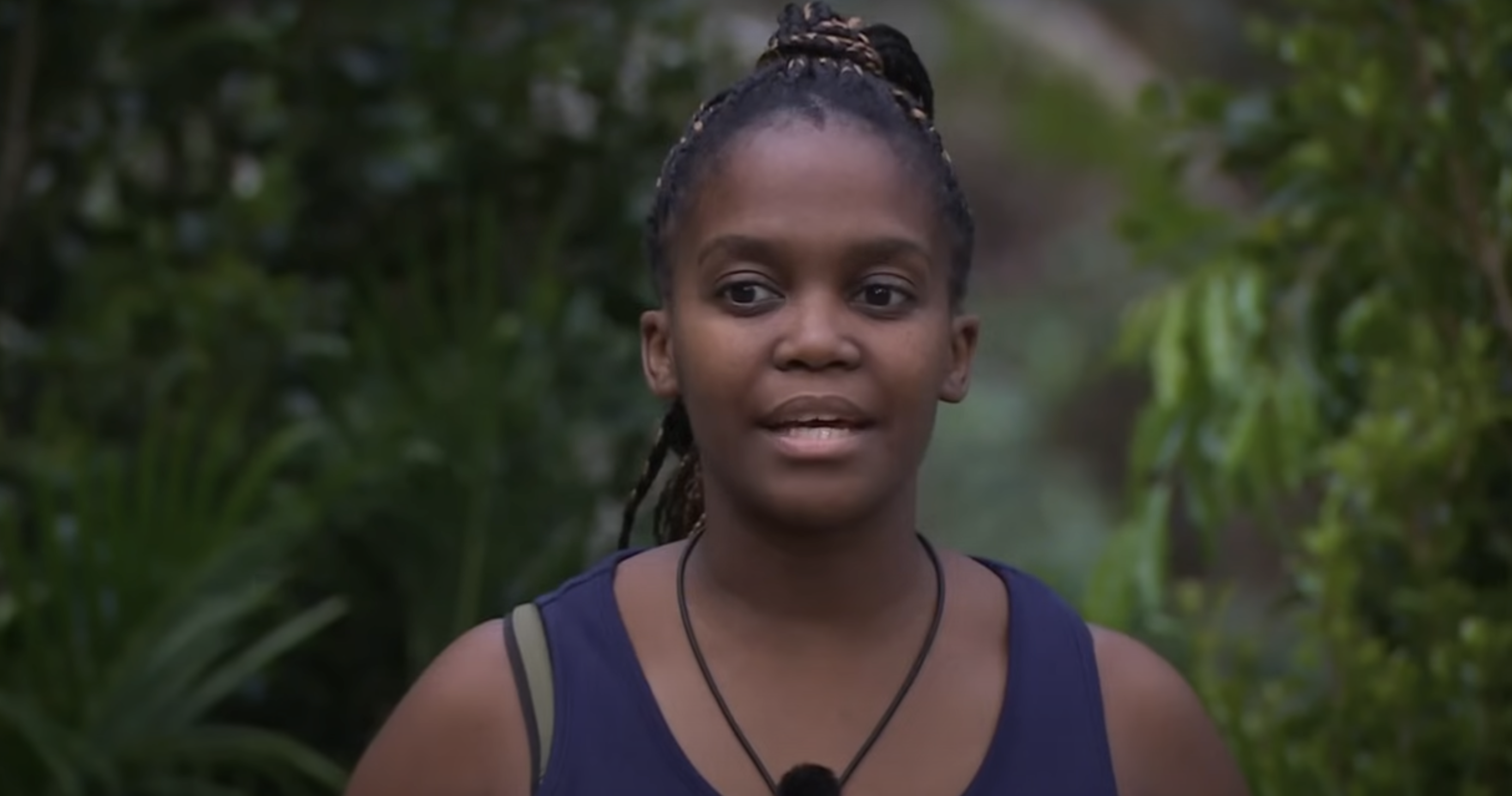 Oti Mabuse speaking to the camera on I'm A Celebrity