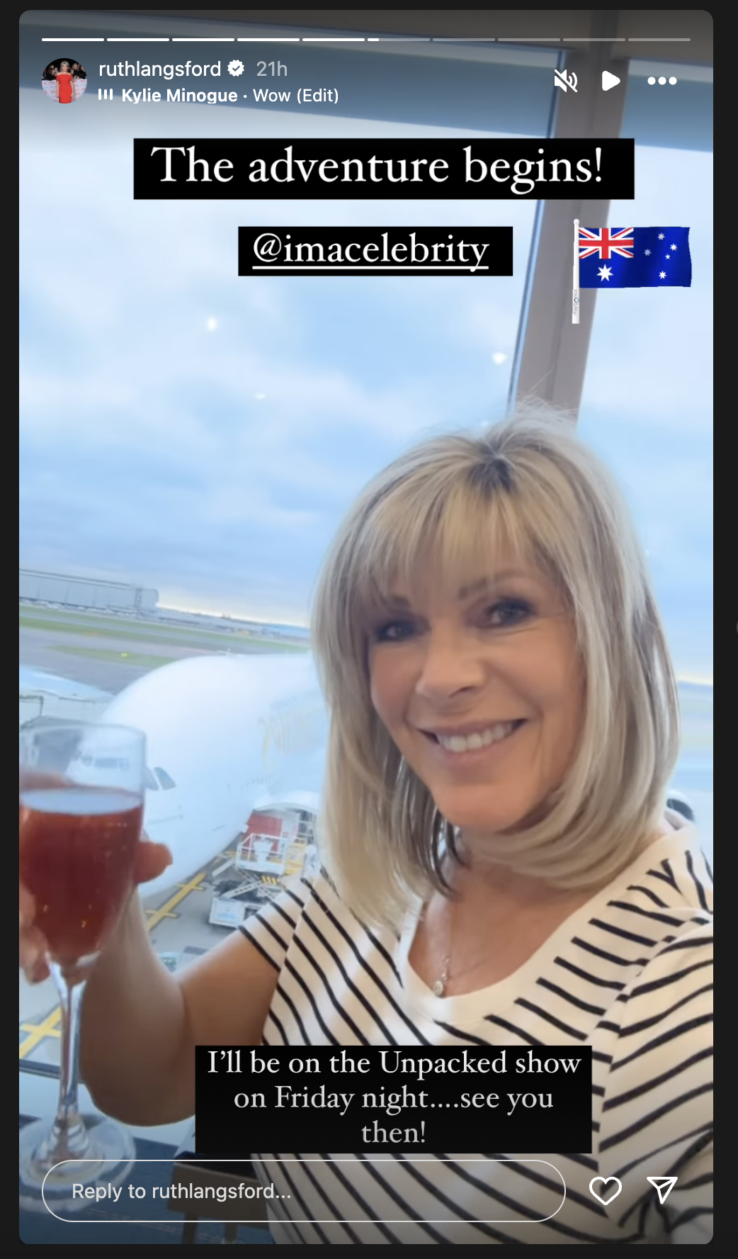 Ruth Langsford Instagram story shows her heading to Australia