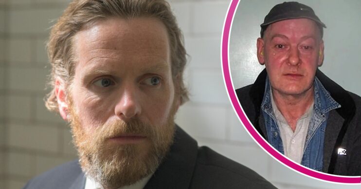Shaun Evans playing John Sweeney in Until I Kill You and Sweeney inset