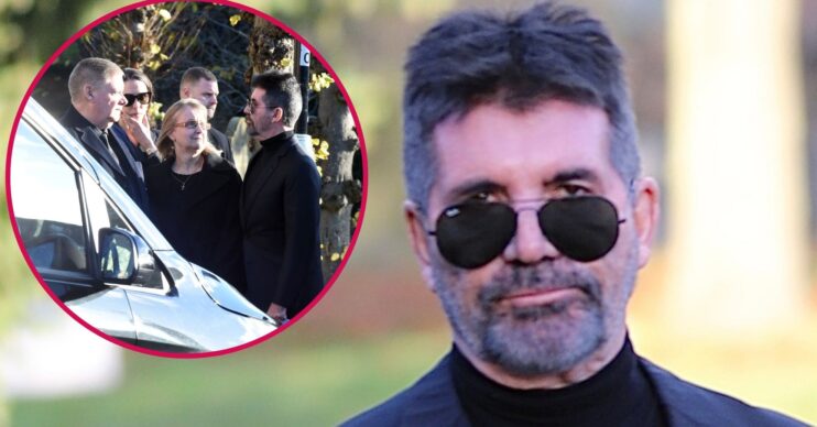 ED! composite of Simon Cowell at the funeral of Liam Payne and speaking with singer's dad