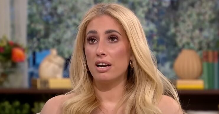 Stacey Solomon looking up on This Morning