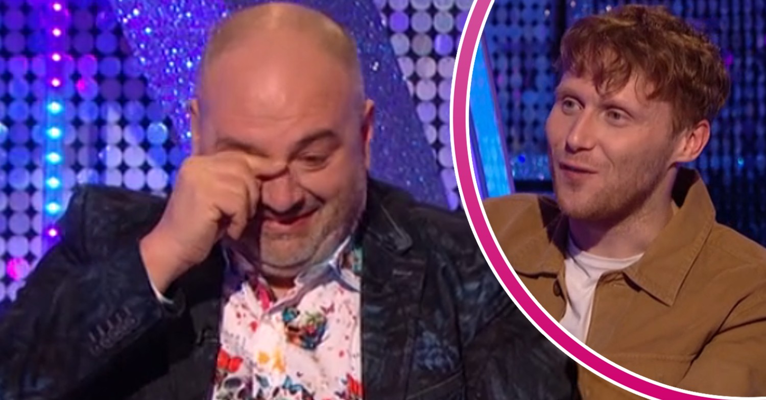 ED! composite of Wynne Evans in tears on Strictly It Takes Two and Jamie Borthwick talking