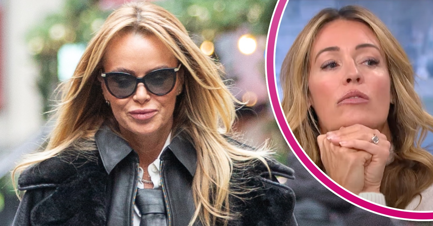 Amanda Holden wearing shades / Cat Deeley resting her head on her hands