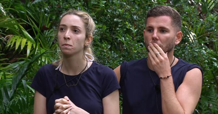 GK Barry and Dean McCullough looking worried on I'm A Celebrity tonight