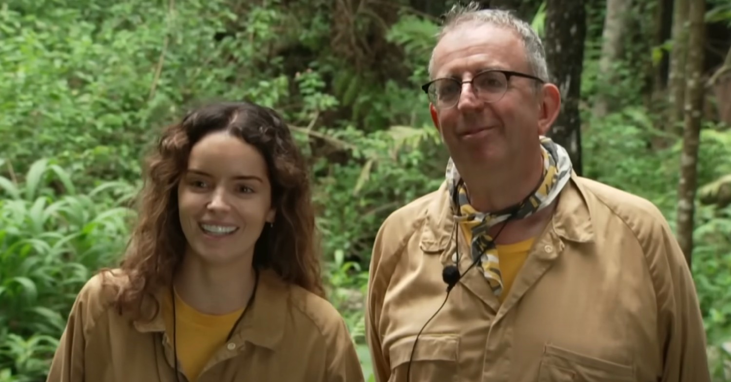 Maura Higgins and Richard Coles smiling on I'm A Celebrity