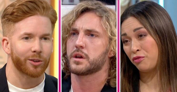 Neil, Seann Walsh and Katya Jones looking serious