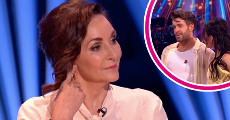 Shirley looking serious with Shayne on Strictly