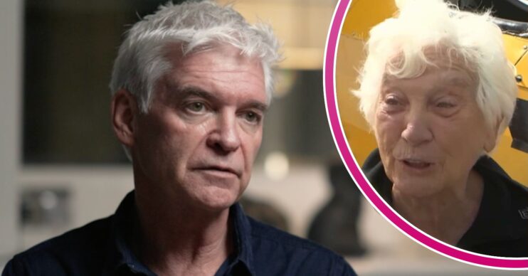 Phillip Schofield speaking during an interview / Patricia speaking to camera