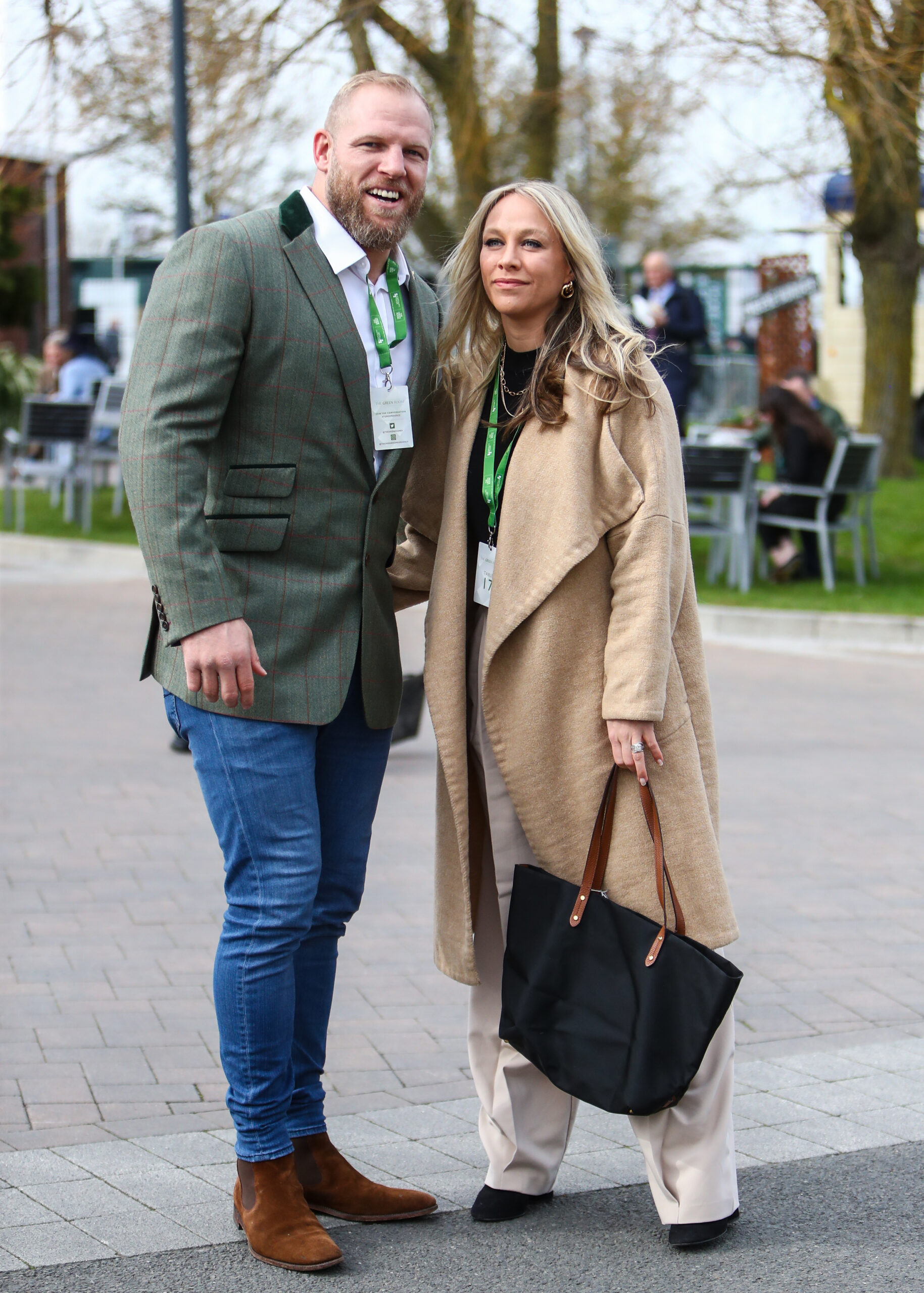 James Haskell and Chloe Madeley at Cheltenham Races