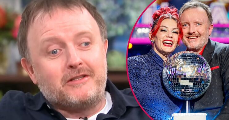 ED! composite of Chris McCausland on This Morning and winning Strictly alongside Dianne Buswell