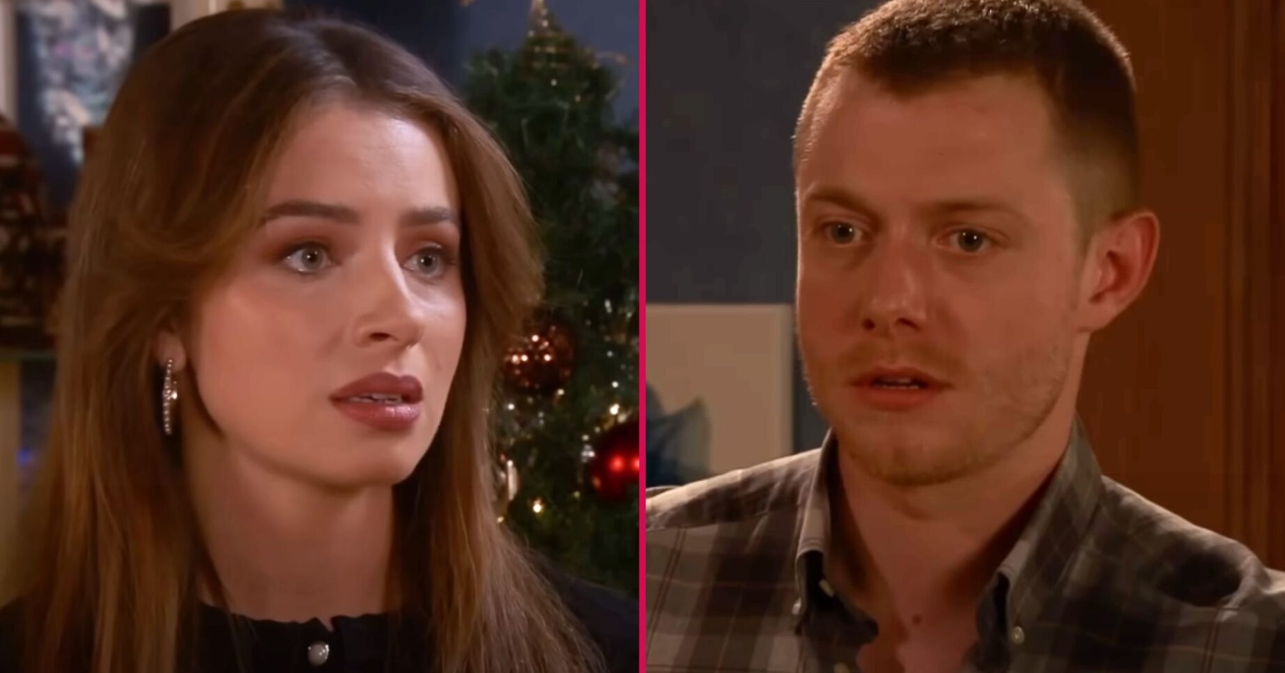 Composite image of Daisy and Daniel on Coronation Street, both looking shocked (Credit: ITV/Composite: ED!)