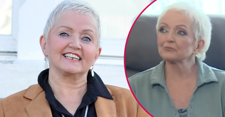 Linda Nolan smiling and inset on GMB