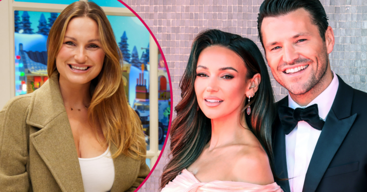 Michelle Keegan and Mark Wright and Sam Faiers inset