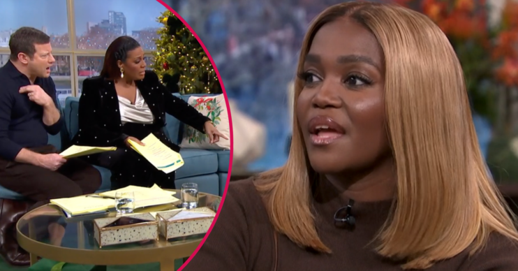 Oti Mabuse speaking on This Morning with Dermot and Alison