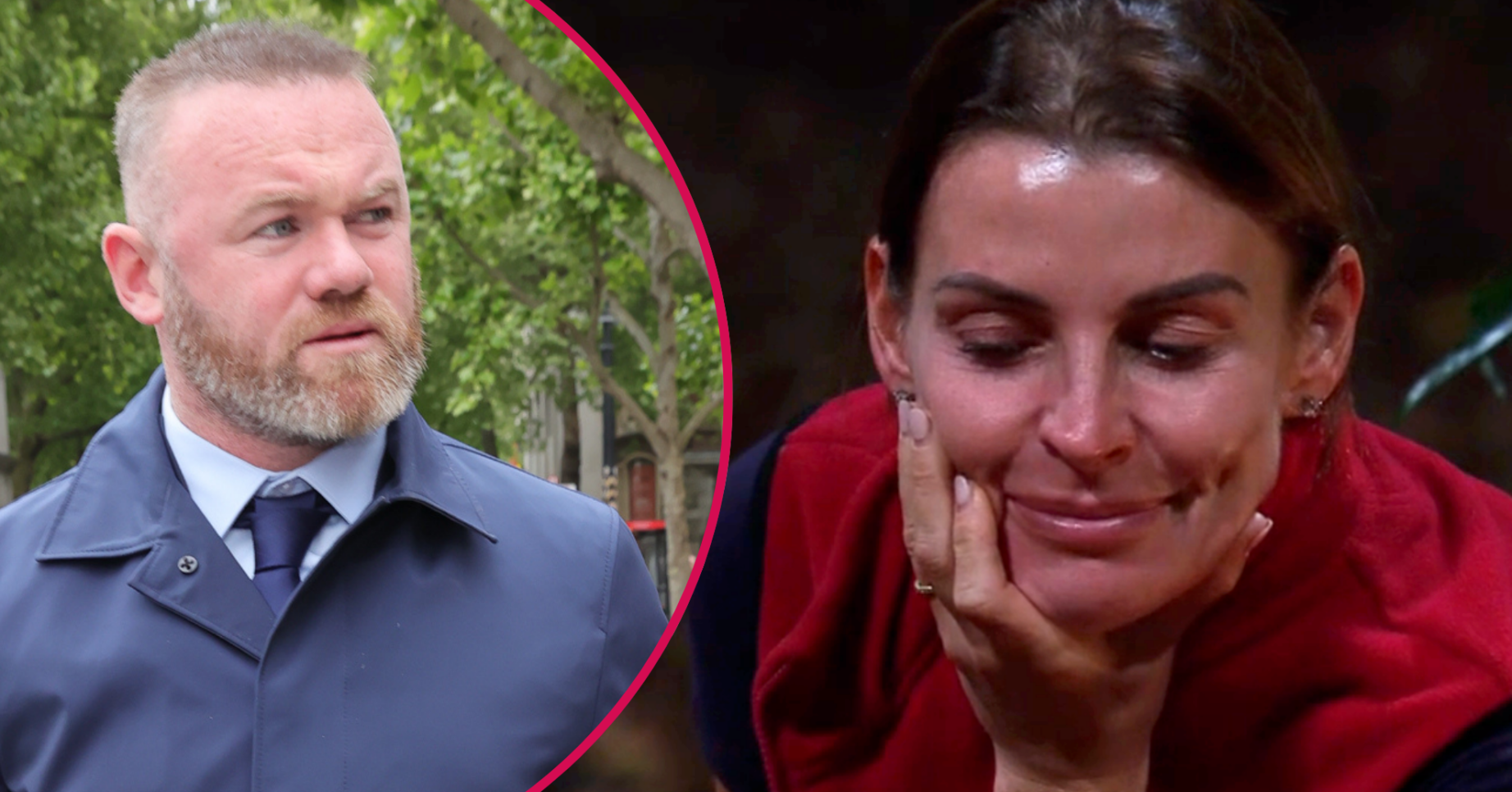 Coleen Rooney in the jungle and Wayne inset