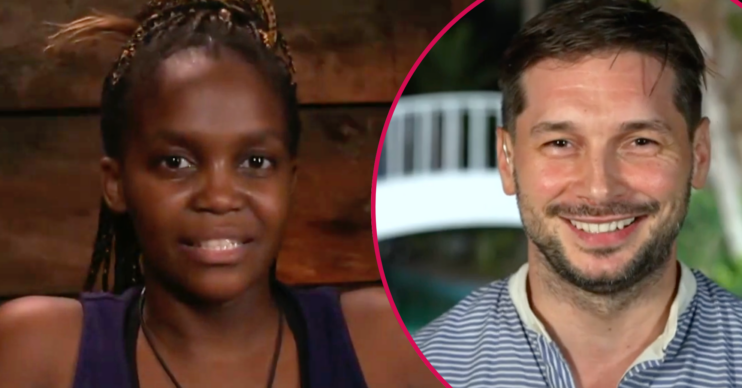 Oti Mabuse on i'm A Celebrity and her husband smiling