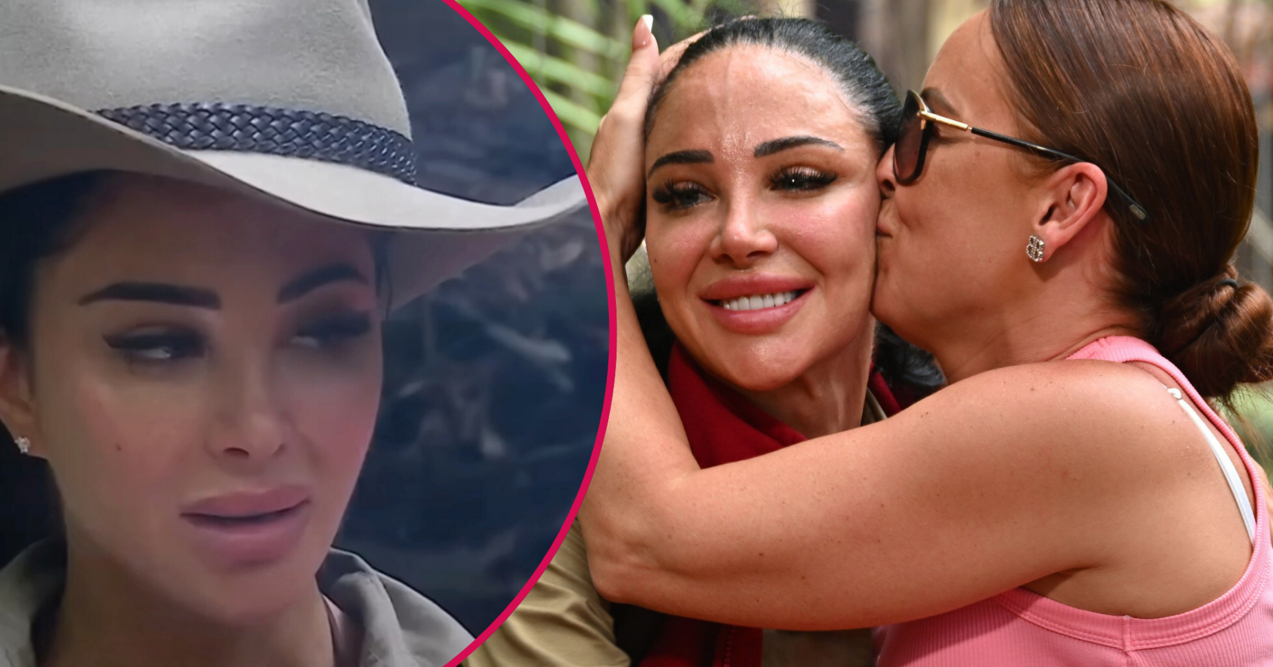 Tulisa and her friend on the I'm A Celebrity bridge