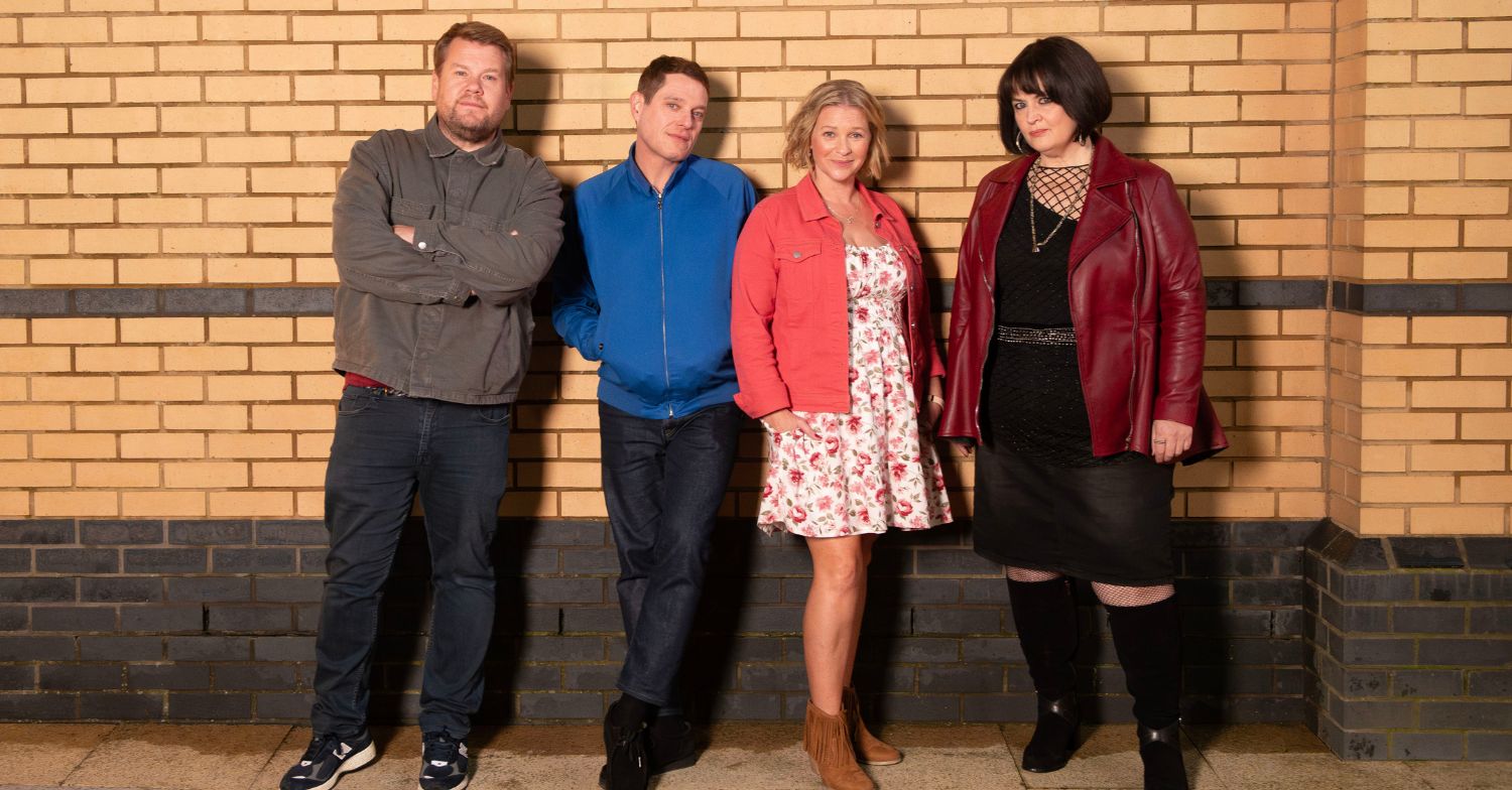 James Corden, Matthew Horne, Joanna Page, Ruth Jones in a Gavin and Stacey promo shot
