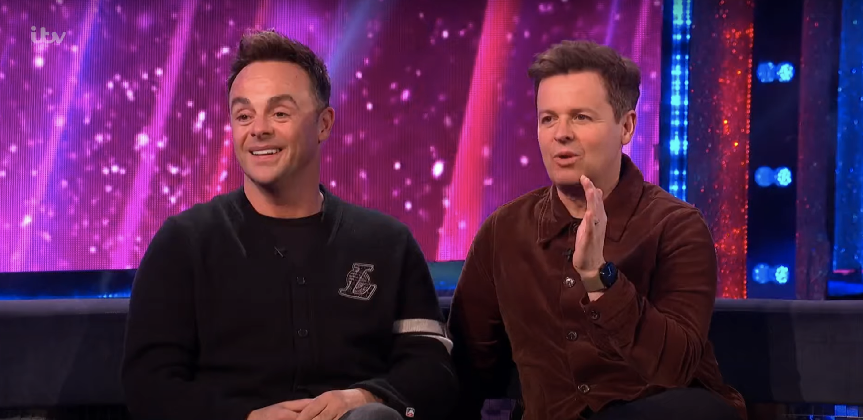 Ant and Dec in the Saturday Night Takeaway studio