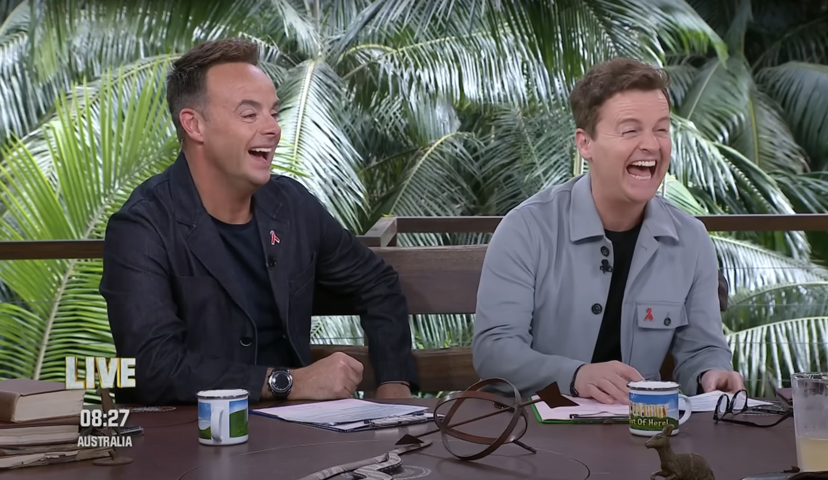 Ant and Dec in the I'm A Celebrity studio