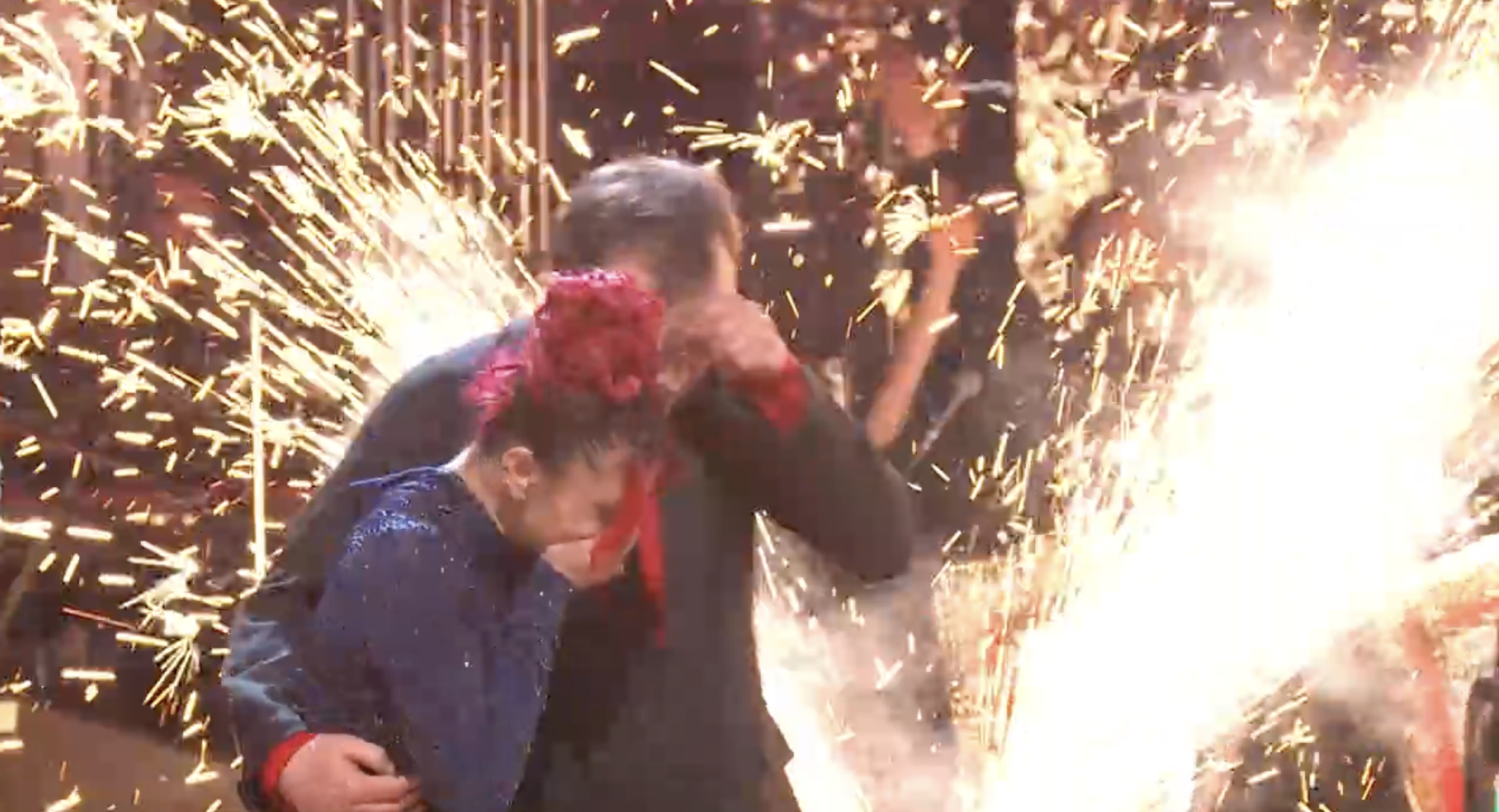 Chris and Dianne on Strictly embracing