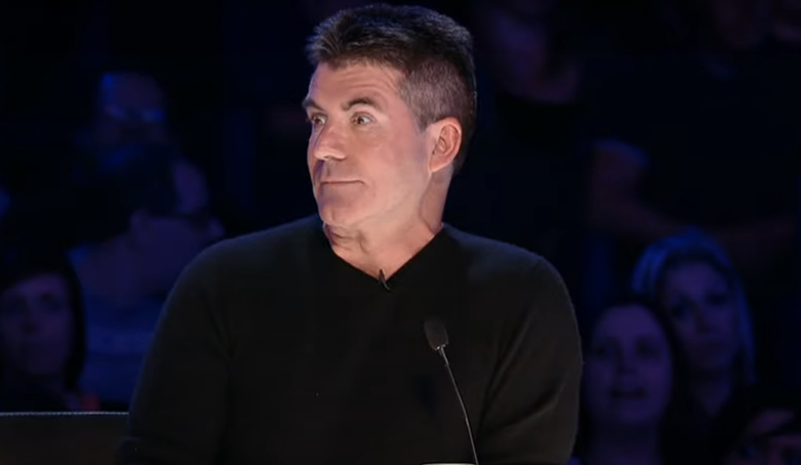 Simon Cowell looking bewildered on Britain's Got Talent