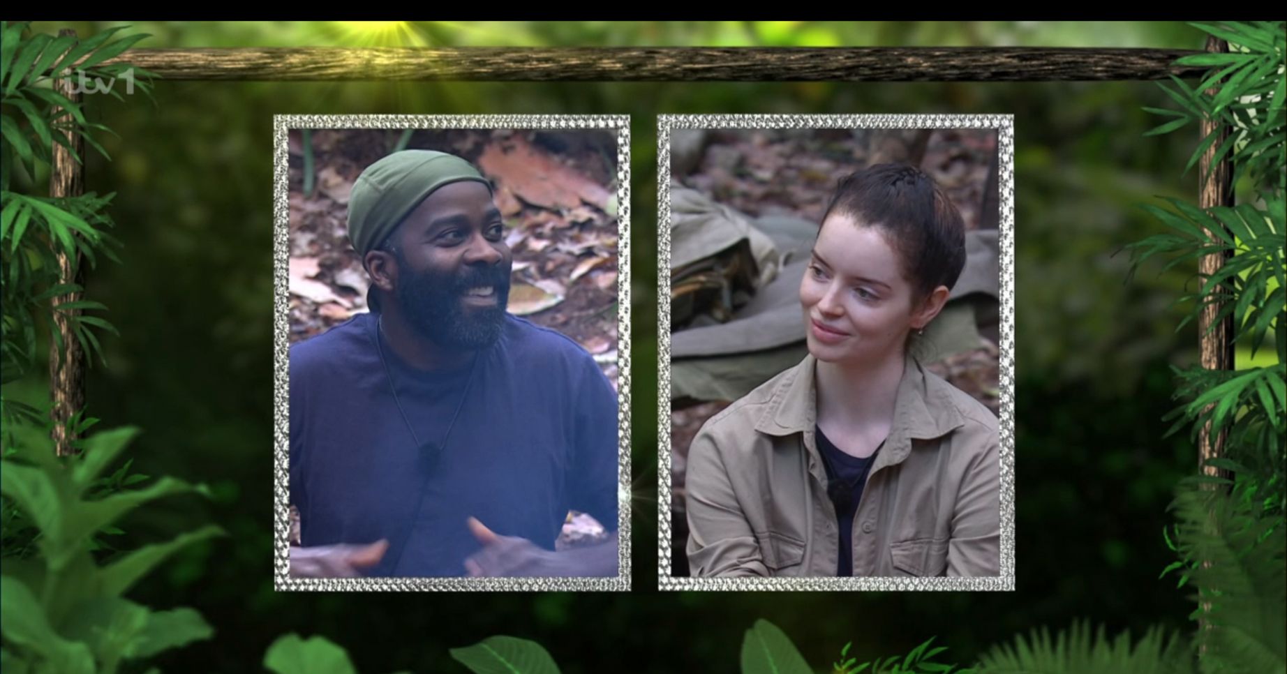 Melvin Odoom and Maura Higgins on I'm A Celebrity tonight
