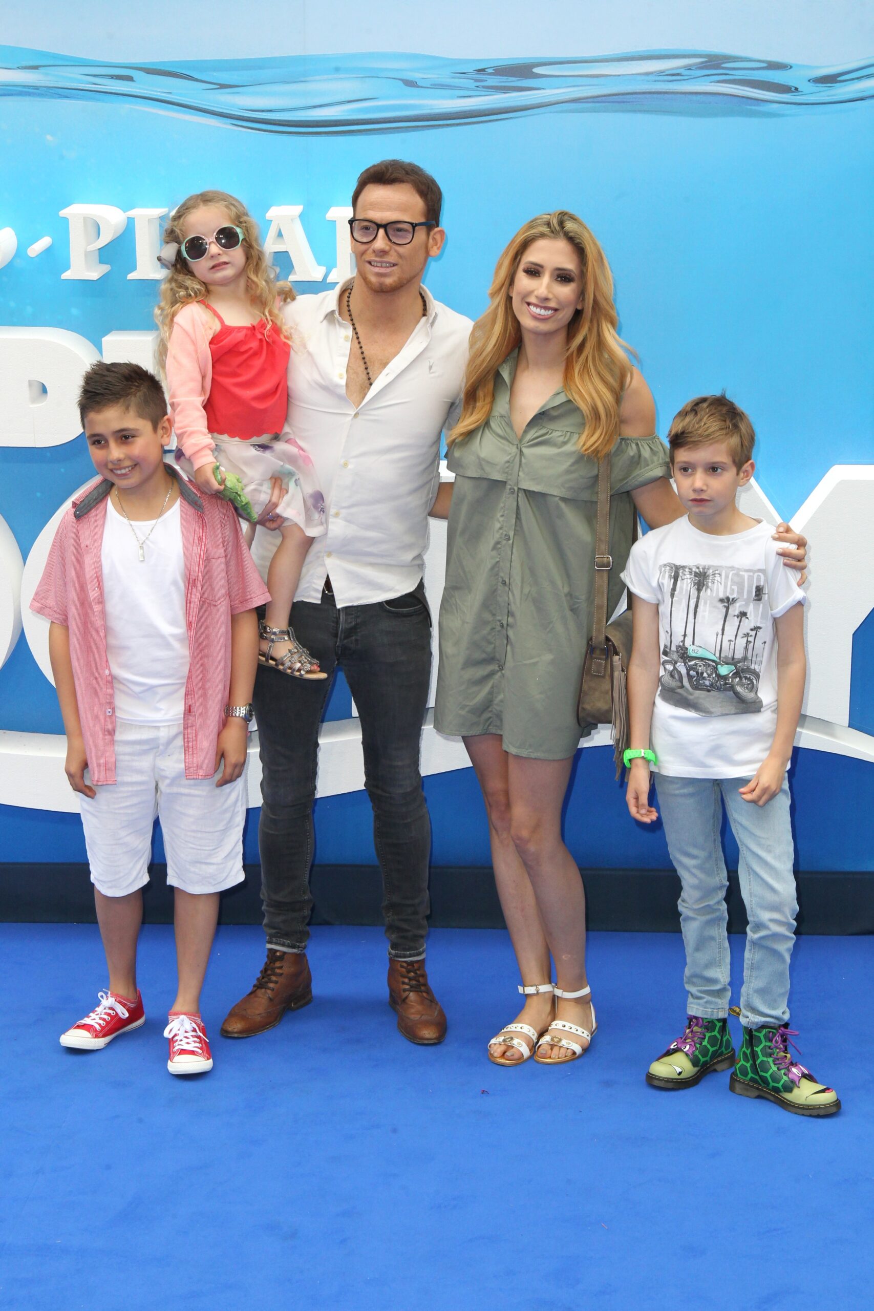 Stacey Solomon and Joe Swash with their children at The Finding Dory Premiere In London