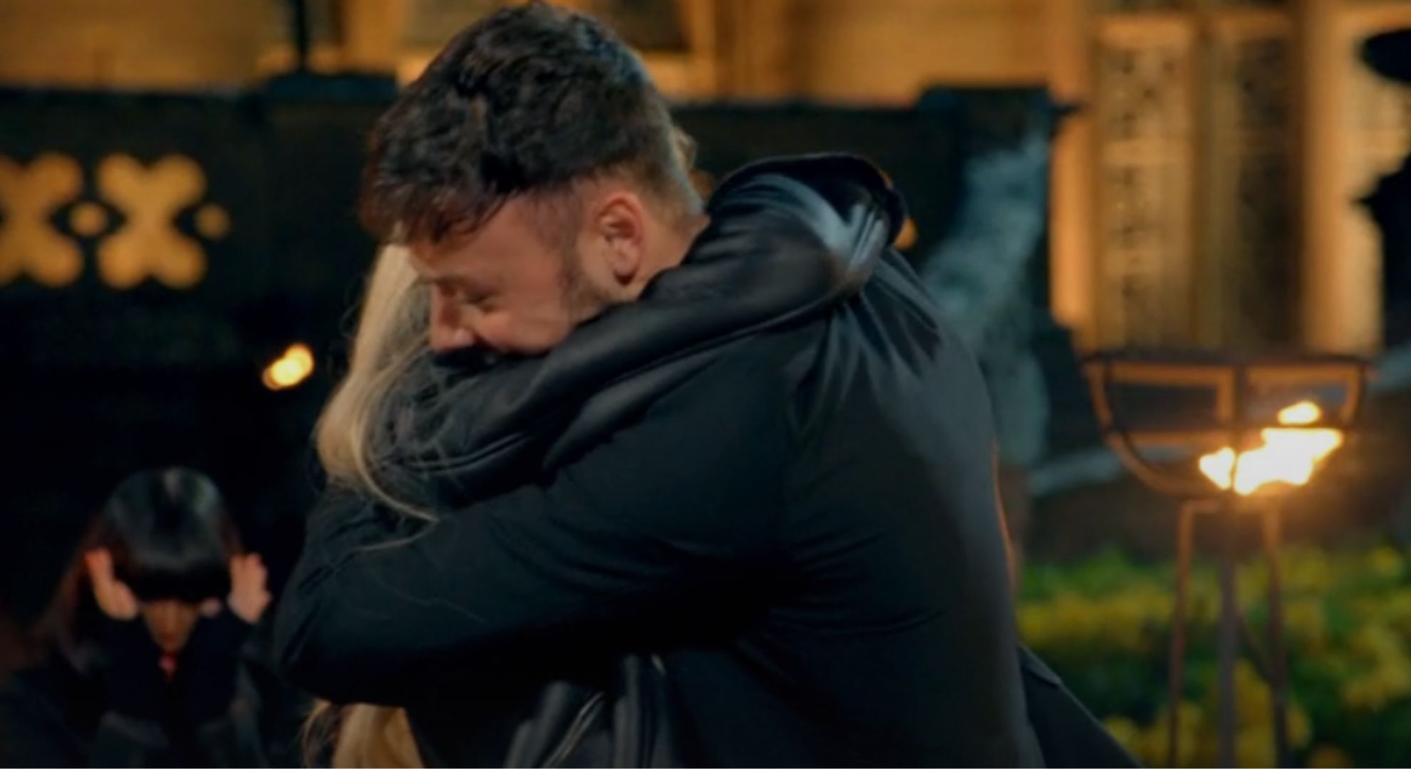 Leanne and Jake hugging