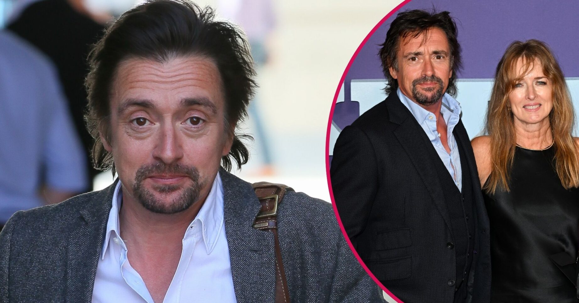 Richard Hammond frowning beside a snap of himself his wife Mindy